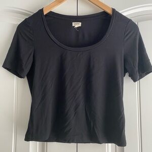 L'Agence Cropped Black Women's Short Sleeve Dana T Shirt Tee Size Small‎